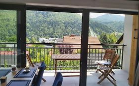 Apartament Marmurowy w Szczyrku z widokiem na góry z dostępem do sauny i jacuzzi w weekendy, dwa miejsca parkingowe